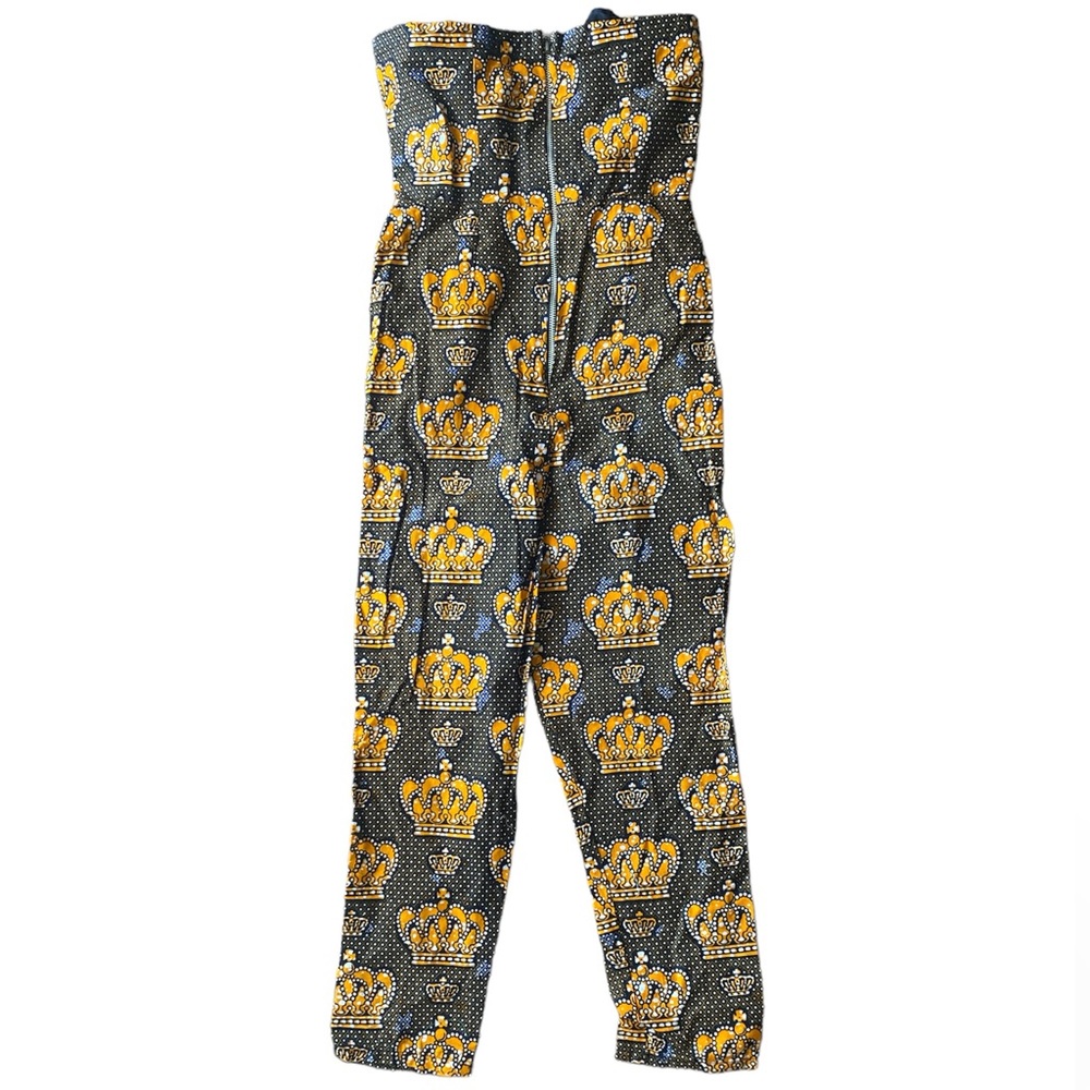 Grass-fields | African Crown Print Beka Jumpsuit African Made Black Owned Size 8